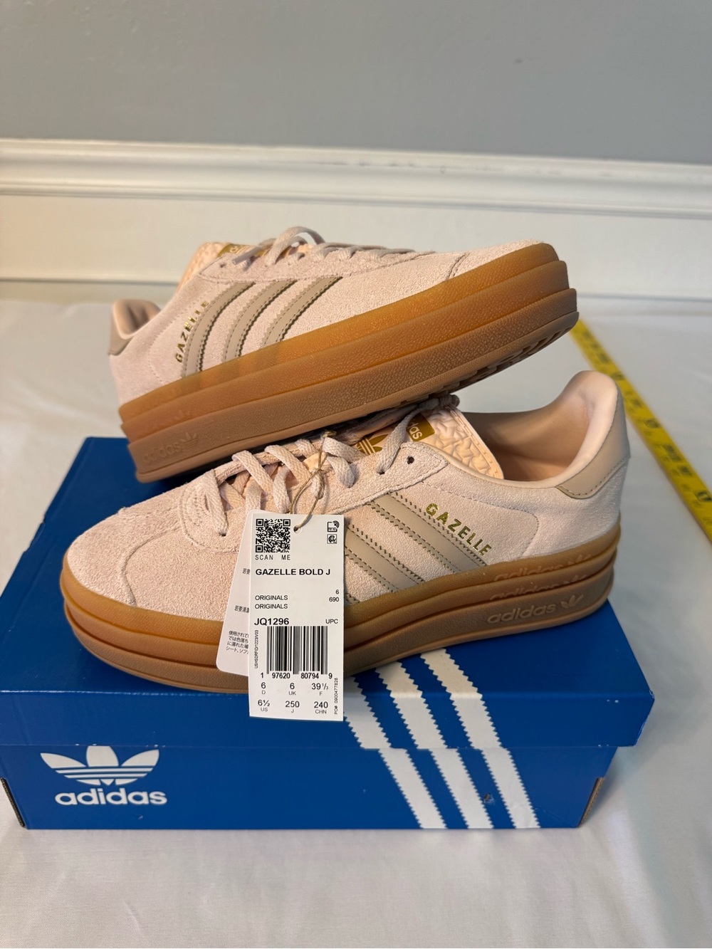 adidas Gazelle Bold Women’s Sneakers in Blush Pink with Gum Sole